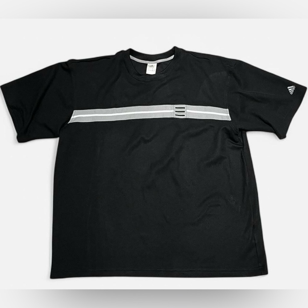 Rare Vintage Adidas Retro Performance T-Shirt – Black & Gray – Size XL